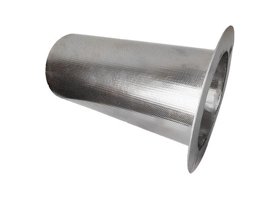 3mm Hole 2mm Thickness Mesh Filter Strainer With Flange Silver